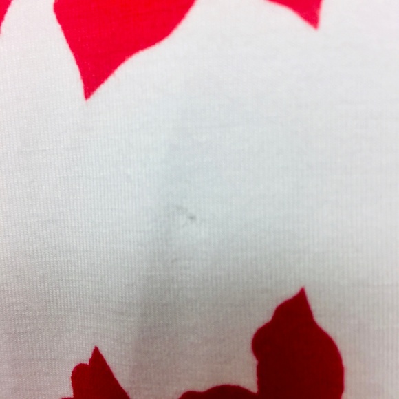 Talbots White Red Floral Square Neck Top - Picture 3 of 8